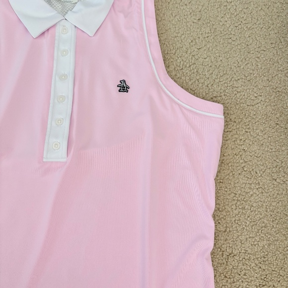 Original Penguin Ladies Gelato Pink Sleeveless Polo - Shirt  Size Large NWOT - Picture 14 of 14